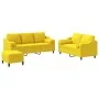 Juego de sofás con cojines 3 piezas tela amarillo claro by , Sofas - Ref: Foro24-3201863, Price: 494,25 €, Discount: %
