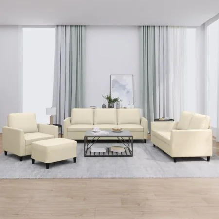 Juego de sofás con cojines 4 piezas cuero sintético crema von , Sofas - Ref: Foro24-3201746, Preis: 574,92 €, Rabatt: %