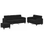 Juego de sofás con cojines 3 piezas tela microfibra negro by , Sofas - Ref: Foro24-3202347, Price: 612,77 €, Discount: %