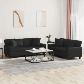 Juego de sofás con cojines 2 piezas cuero sintético negro von , Sofas - Ref: Foro24-3201924, Preis: 548,98 €, Rabatt: %