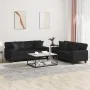 Juego de sofás con cojines 2 piezas cuero sintético negro by , Sofas - Ref: Foro24-3201924, Price: 548,98 €, Discount: %