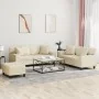 Juego de sofás con cojines 3 piezas cuero sintético color crema by , Sofas - Ref: Foro24-3201930, Price: 534,05 €, Discount: %