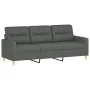 Juego de sofás con cojines 3 piezas tela gris oscuro by , Sofas - Ref: Foro24-3201553, Price: 640,82 €, Discount: %