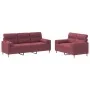 Juego de sofás con cojines 2 piezas tela rojo tinto von , Sofas - Ref: Foro24-3201622, Preis: 491,16 €, Rabatt: %