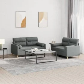 Juego de sofás con cojines 2 piezas tela gris oscuro by , Sofas - Ref: Foro24-3201585, Price: 435,39 €, Discount: %
