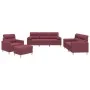 Juego de sofás con cojines 4 piezas tela rojo tinto by , Sofas - Ref: Foro24-3201566, Price: 671,05 €, Discount: %