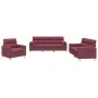 Juego de sofás con cojines 3 piezas tela rojo tinto von , Sofas - Ref: Foro24-3201558, Preis: 629,60 €, Rabatt: %