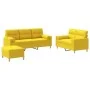 Juego de sofás con cojines 3 piezas tela amarillo claro by , Sofas - Ref: Foro24-3201629, Price: 501,67 €, Discount: %