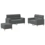 Juego de sofás con cojines 3 piezas tela gris oscuro by , Sofas - Ref: Foro24-3201593, Price: 490,38 €, Discount: %