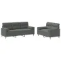 Juego de sofás con cojines 2 piezas tela gris oscuro by , Sofas - Ref: Foro24-3201617, Price: 509,30 €, Discount: %