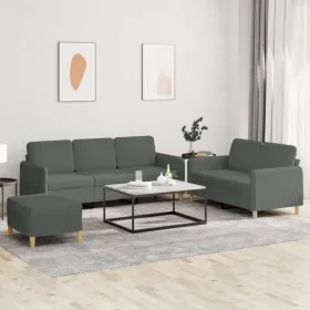 Juego de sofás con cojines 3 piezas tela gris oscuro von , Sofas - Ref: Foro24-3202127, Preis: 525,89 €, Rabatt: %