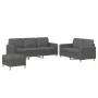 Juego de sofás con cojines 3 piezas tela gris oscuro by , Sofas - Ref: Foro24-3202127, Price: 525,89 €, Discount: %