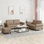 Juego de sofás con cojines 3 piezas cuero sintético capuchino by , Sofas - Ref: Foro24-3202159, Price: 487,19 €, Discount: %