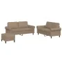 Juego de sofás con cojines 3 piezas cuero sintético capuchino by , Sofas - Ref: Foro24-3202159, Price: 487,19 €, Discount: %