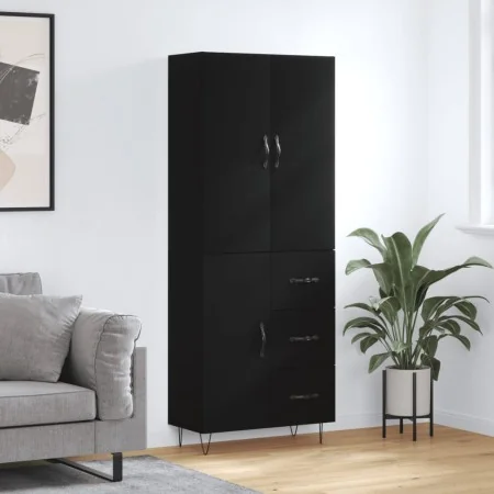Aparador alto madera contrachapada negro 69,5x34x180 cm von , Sideboards - Ref: Foro24-3198090, Preis: 171,01 €, Rabatt: %