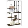 Estantería madera ingeniería acero roble ahumado 99x35,5x176 cm de , Librerías y estanterías - Ref: Foro24-835411, Precio: 86...