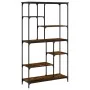 Estantería madera ingeniería acero roble ahumado 99x35,5x176 cm de , Librerías y estanterías - Ref: Foro24-835411, Precio: 86...
