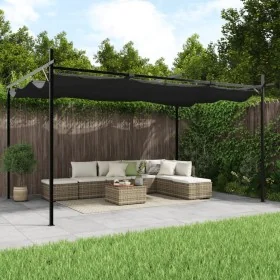 Pérgola con cubierta retráctil gris antracita 395x292x230 cm by , Tents and gazebos - Ref: Foro24-360119, Price: 299,83 €, Di...