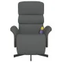 Sillón reclinable de masaje con reposapiés tela gris oscuro by , Armchairs - Ref: Foro24-356614, Price: 293,46 €, Discount: %