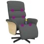 Sillón reclinable de masaje con reposapiés tela gris oscuro by , Armchairs - Ref: Foro24-356614, Price: 293,46 €, Discount: %