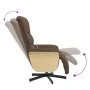 Sillón reclinable de masaje con reposapiés tela marrón by , Armchairs - Ref: Foro24-356616, Price: 255,20 €, Discount: %