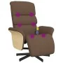 Sillón reclinable de masaje con reposapiés tela marrón by , Armchairs - Ref: Foro24-356616, Price: 255,20 €, Discount: %