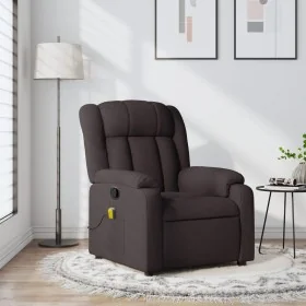 Sillón de masaje reclinable de tela marrón oscuro by , Armchairs - Ref: Foro24-373591, Price: 235,15 €, Discount: %