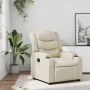 Sillón reclinable de cuero sintético crema de , Sillones - Ref: Foro24-374120, Precio: 262,41 €, Descuento: %