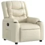 Sillón reclinable de cuero sintético crema de , Sillones - Ref: Foro24-374120, Precio: 262,41 €, Descuento: %