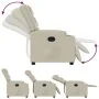 Sillón reclinable de cuero sintético crema de , Sillones - Ref: Foro24-374120, Precio: 262,41 €, Descuento: %