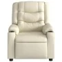 Sillón reclinable de cuero sintético crema de , Sillones - Ref: Foro24-374120, Precio: 262,41 €, Descuento: %