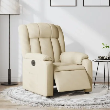 Sillón reclinable eléctrico de tela crema de , Sillones - Ref: Foro24-3205301, Precio: 278,47 €, Descuento: %