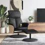 Sillón reclinable masaje con reposapiés cuero sintético negro by , Armchairs - Ref: Foro24-356640, Price: 203,28 €, Discount: %