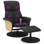 Sillón reclinable masaje con reposapiés cuero sintético negro by , Armchairs - Ref: Foro24-356640, Price: 203,28 €, Discount: %