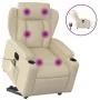 Sillón de masaje eléctrico reclinable elevable tela crema de , Sillones - Ref: Foro24-3204527, Precio: 395,79 €, Descuento: %