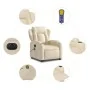 Sillón de masaje eléctrico reclinable elevable tela crema de , Sillones - Ref: Foro24-3204527, Precio: 395,79 €, Descuento: %