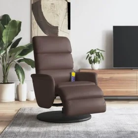 Sillón reclinable masaje con reposapiés cuero sintético marrón by , Armchairs - Ref: Foro24-356726, Price: 258,56 €, Discount: %