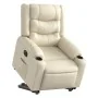 Sillón reclinable elevable eléctrico de cuero sintético crema by , Armchairs - Ref: Foro24-3206560, Price: 387,48 €, Discount: %