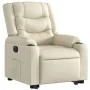 Sillón reclinable elevable eléctrico de cuero sintético crema by , Armchairs - Ref: Foro24-3206560, Price: 387,48 €, Discount: %