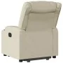 Sillón reclinable elevable eléctrico de cuero sintético crema by , Armchairs - Ref: Foro24-3206560, Price: 387,48 €, Discount: %