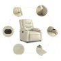 Sillón reclinable elevable eléctrico de cuero sintético crema by , Armchairs - Ref: Foro24-3206560, Price: 387,48 €, Discount: %