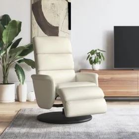 Sillón reclinable con reposapiés cuero sintético color crema by , Armchairs - Ref: Foro24-356718, Price: 239,14 €, Discount: %