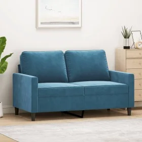 Sofá de 2 plazas terciopelo azul 120 cm by , Sofas - Ref: Foro24-359198, Price: 232,74 €, Discount: %