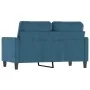 Sofá de 2 plazas terciopelo azul 120 cm by , Sofas - Ref: Foro24-359198, Price: 232,74 €, Discount: %