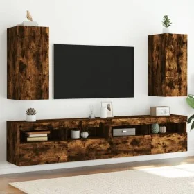 Muebles TV de pared luces LED 2 uds roble ahumado 30,5x35x70 cm von , TV-Möbel - Ref: Foro24-837241, Preis: 92,86 €, Rabatt: %