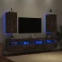 Muebles TV de pared luces LED 2 uds roble ahumado 30,5x35x70 cm de , Muebles TV - Ref: Foro24-837241, Precio: 92,86 €, Descue...