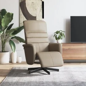 Sillón reclinable con reposapiés cuero sintético capuchino by , Armchairs - Ref: Foro24-356707, Price: 215,23 €, Discount: %