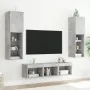 Muebles TV pared con LED 5 pzas madera ingeniería gris hormigón von , TV-Möbel - Ref: Foro24-3216607, Preis: 158,05 €, Rabatt: %