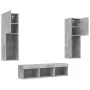 Muebles TV pared con LED 5 pzas madera ingeniería gris hormigón von , TV-Möbel - Ref: Foro24-3216607, Preis: 158,05 €, Rabatt: %