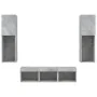 Muebles TV pared con LED 5 pzas madera ingeniería gris hormigón von , TV-Möbel - Ref: Foro24-3216607, Preis: 158,05 €, Rabatt: %